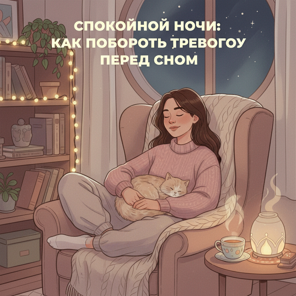 Обложка: Как справиться с тревогой перед сном